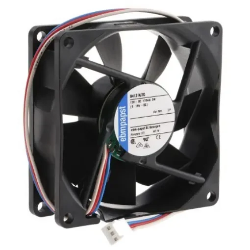 ebm-papst 8400 N Series Axial Fan, 12 V dc, DC Operation, 69m³/h, 2W, 80 x 80 x 25mm - 8412 N/2G-185 product image