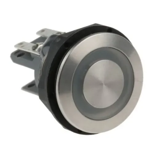 Schurter MSM 19 Series Illuminated Push Button Switch, Momentary, Panel Mount, 19mm Cutout, SPDT, Red LED, 250V ac, IP67 - 1241.6624.1181000 product image