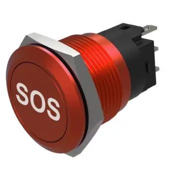 EAO Series 82 Series Push Button Switch, Momentary, Flush Mount, 19mm Cutout, SPST, SPST, IP65, IP67 - 82-5751.1000.B015 product image