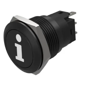 EAO Series 82 Series Push Button Switch, Momentary, Flush Mount, 19mm Cutout, SPST, SPST, IP65, IP67 - 82-5951.1000.B004 product image
