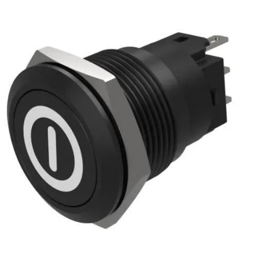 EAO Series 82 Series Push Button Switch, Momentary, Flush Mount, 19mm Cutout, SPST, SPST, IP65, IP67 - 82-5951.2000.B001 product image