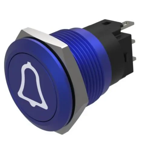 EAO Series 82 Series Push Button Switch, Momentary, Flush Mount, 19mm Cutout, SPST, SPST, IP65, IP67 - 82-5451.1000.B005 product image