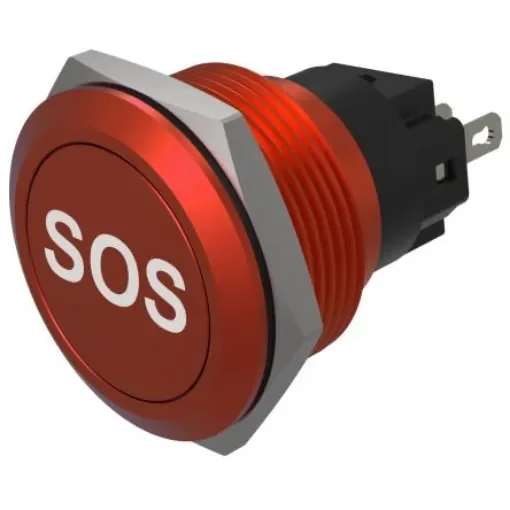 EAO Series 82 Series Push Button Switch, Momentary, Flush Mount, 22mm Cutout, SPST, SPST, IP65, IP67 - 82-6751.1000.B015 product image