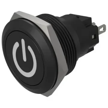 EAO Series 82 Series Push Button Switch, Momentary, Flush Mount, 22mm Cutout, SPST, SPST, IP65, IP67 - 82-6951.1000.B002 product image