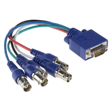Van Damme Male VGA to Female BNC x 5 Cable, 150mm Blue - 104-500-015 product image