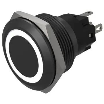EAO Series 82 Series Illuminated Push Button Switch, Momentary, Flush Mount, 22mm Cutout, SPST, SPST, White LED, 24V, - 82-6951.1154 product image