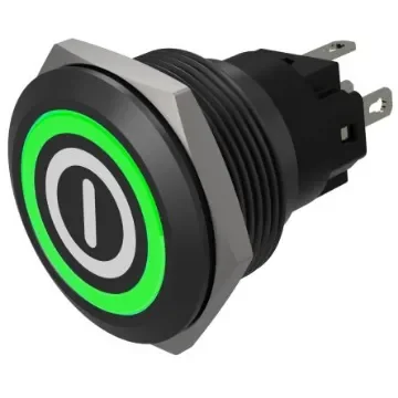 EAO Series 82 Series Illuminated Push Button Switch, Momentary, Flush Mount, 22mm Cutout, SPST, SPST, Red/Green LED, - 82-6951.11A4.B001 product image