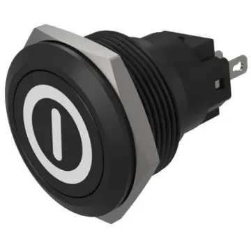 EAO Series 82 Series Push Button Switch, Maintained, Flush Mount, 22mm Cutout, SPST, SPST, IP65, IP67 - 82-6951.2000.B001 product image