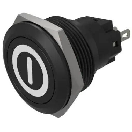 EAO Series 82 Series Push Button Switch, Maintained, Flush Mount, 22mm Cutout, SPST, SPST, IP65, IP67 - 82-6951.2000.B001 product image