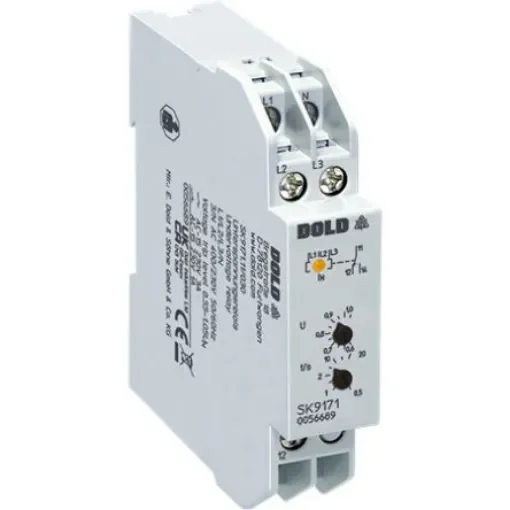 Dold Phase Monitoring Relay, 3 Phase, NC, 400V ac, DIN Rail - IK9171.11/200 3/N AC400/230V 0,85UN product image