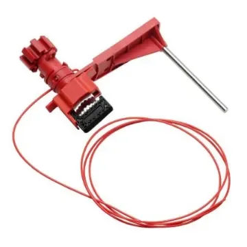 Brady Red 1-Lock Brass, Stainless Steel Universal Valve Lockout, 9.91mm Shackle - LARGE UNIV VALVE LO W/ARM & 8' CABLE ATT product image