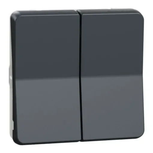 Schneider Electric Grey Push Button Light Switch, 2 Way, 2 Gang, Mureva Styl - MUR35326 product image