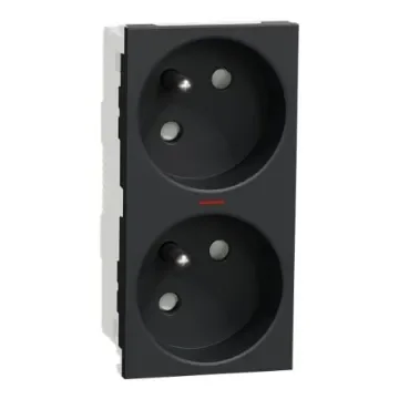 Schneider Electric NU30 Black, White Plug Socket, 2P + E Poles, 16A - NU306954S product image