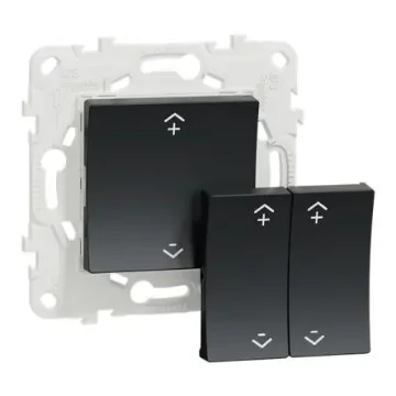 Schneider Electric Anthracite Push Button Light Switch, 2 Gang, New Unica - NU557154W product image
