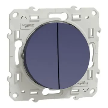 Schneider Electric Blue Rocker Switch, 2 Way, 2 Gang, S550 - S550214 product image