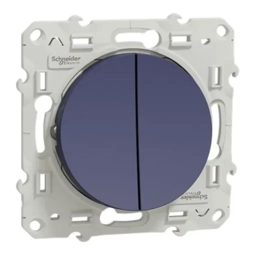 Schneider Electric Blue Rocker Switch, 2 Way, 2 Gang, S550 - S550214 product image