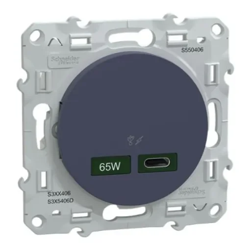 USB Blue Wall Plate Module, Flush Mount - S550406 product image