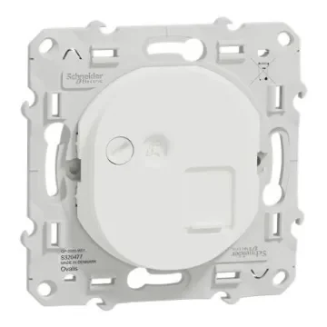 Schneider Electric Ovalis C Series Socket RJ45 Socket, Flush Mount, Cat6a, STP Shield Straight 1 Port 8 -Way - S320477 product image