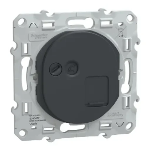 Schneider Electric Ovalis C Series Socket RJ45 Socket, Flush Mount, Cat6a, STP Shield Straight 1 Port 8 -Way - S340477 product image