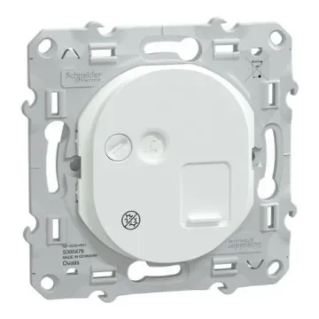 Schneider Electric Ovalis C Series Socket RJ45 Socket, Flush Mount, Cat6a, STP Shield Straight 1 Port 8 -Way - S300476 product image
