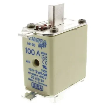 SIBA 100A NH Fuse, NH00, 690V ac - 20-209-34/100A product image