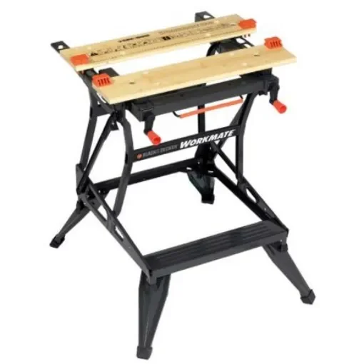 Black & Decker Portable Steel Workbench, 160kg Max Load, Adjustable Height, 775mm x 610mm - WM550-XJ product image