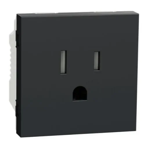Schneider Electric NU30 Black, White Plug Socket, 2P + E Poles, 15A - NU302854 product image