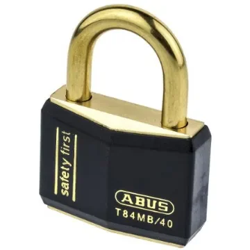 ABUS Key Weatherproof Brass Safety Padlock, Keyed Alike, 6.5mm Shackle, 43mm Body - T84MB/40 KA 8401 Black product image