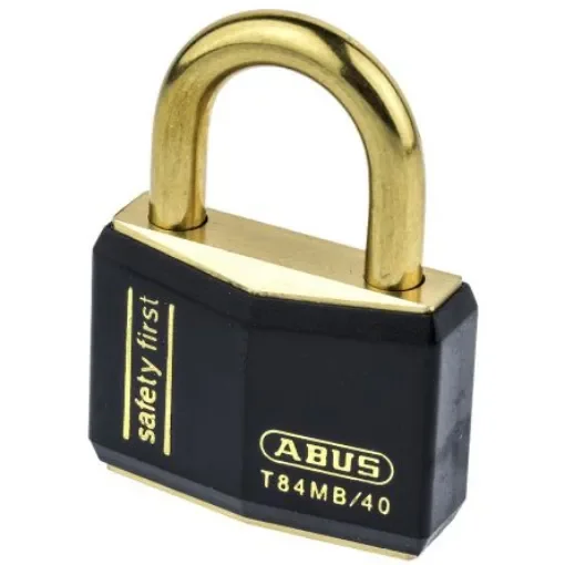 ABUS Key Weatherproof Brass Safety Padlock, Keyed Alike, 6.5mm Shackle, 43mm Body - T84MB/40 KA 8401 Black product image