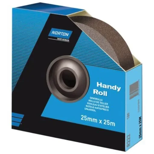 Norton P60 Grit Medium Sandpaper Roll, 25m x 25mm - 63642532835 product image