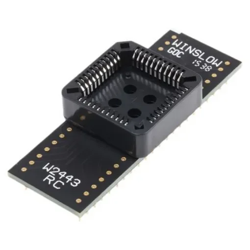 Winslow Straight Through Hole Mount 1.27 mm, 2.54 mm Pitch IC Socket Adapter, 44 Pin Female PLCC to 44 Pin Male DIP - W2443RC product image