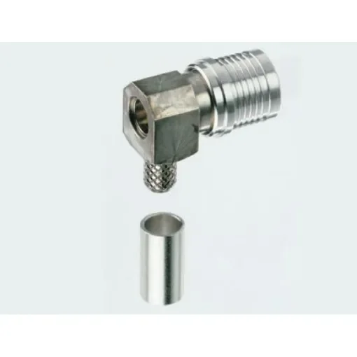 Radiall, Plug Cable Mount QMA Connector, 50O, Crimp Termination, Right Angle Body - R123172000W product image
