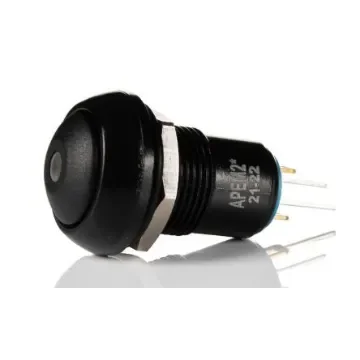 APEM Illuminated Miniature Push Button Switch, Latching, Panel Mount, 13.6mm Cutout, SPST, Yellow LED, 12/48/72V dc, - IPR1SAD2LOY product image