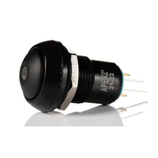 APEM Illuminated Miniature Push Button Switch, Latching, Panel Mount, 13.6mm Cutout, SPST, Yellow LED, 12/48/72V dc, - IPR1SAD2LOY product image