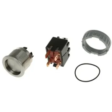 Schurter MSM LA 22 Series Push Button Switch, Latching, Panel Mount, 22mm Cutout, DPDT, 125/250V ac, IP64 (Front); IP00 - 1241.6831.1120000 product image