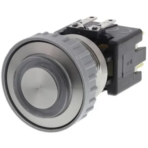 Schurter MSM LA 22 Series Illuminated Push Button Switch, Latching, Panel Mount, 22mm Cutout, DPDT, Green LED, 125/250V - 1241.6834.1122000 product image