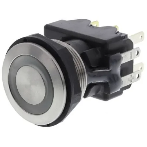Schurter MSM DP 19 Series Illuminated Push Button Switch, Momentary, Panel Mount, 19mm Cutout, SPDT, Blue LED, 250V ac, - 1241.6924.1124000 product image