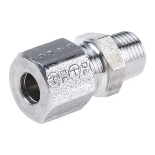 Legris Stainless Steel Pipe Fitting, Straight Hexagon Coupler, Male BSP 1/8in - 1805 06 10 product image