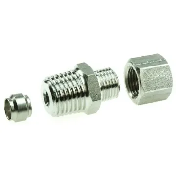 Legris Stainless Steel Pipe Fitting, Straight Hexagon Coupler, Male BSP 1/4in - 1805 06 13 product image