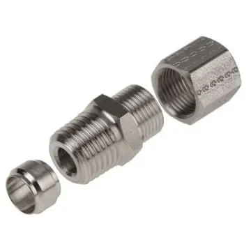 Legris Stainless Steel Pipe Fitting, Straight Hexagon Coupler, Male BSP 1/4in - 1805 08 13 product image