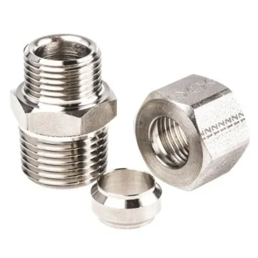 Legris Stainless Steel Pipe Fitting, Straight Hexagon Coupler, Male BSP 1/2in - 1805 12 21 product image