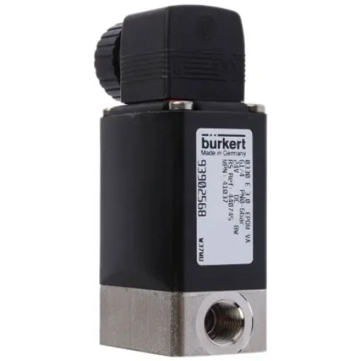 Burkert Solenoid Valve 041037, 3 port(s) , NO/NC, 24 V dc, 1/4in product image