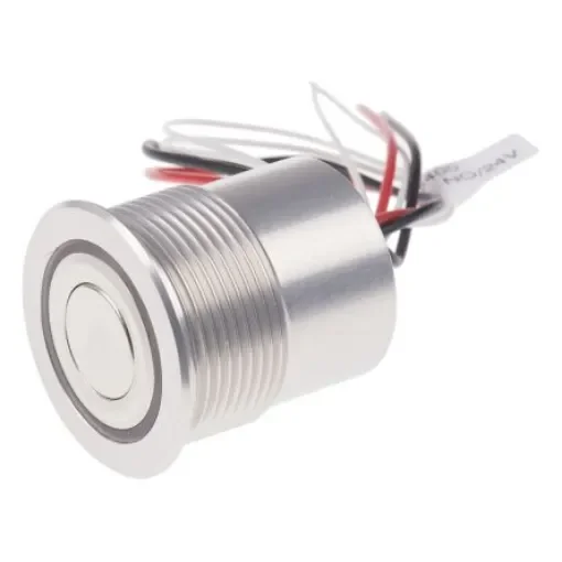 Schurter MCS 30 Series Illuminated Push Button Switch, Latching, Panel Mount, 30mm Cutout, SPST, Red LED, 48V dc - 1241.6400 product image