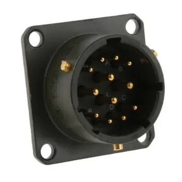 Amphenol Limited, 62GB 12 Way Box Mount MIL Spec Circular Connector ReceptacleOlive, Pin Contacts,Shell Size 14, - 62GB-12E14-12PN product image
