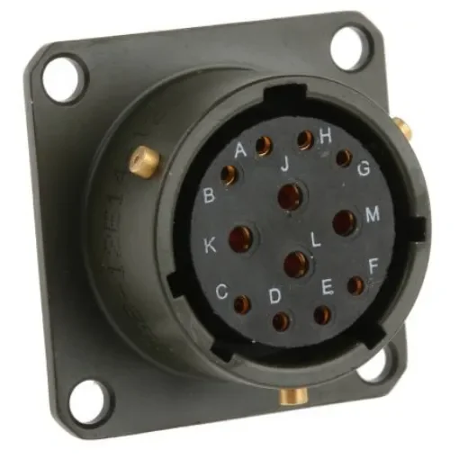 Amphenol Limited, 62GB 12 Way Box Mount MIL Spec Circular Connector ReceptacleOlive, Socket Contacts,Shell Size 14, - 62GB-12E14-12SN product image