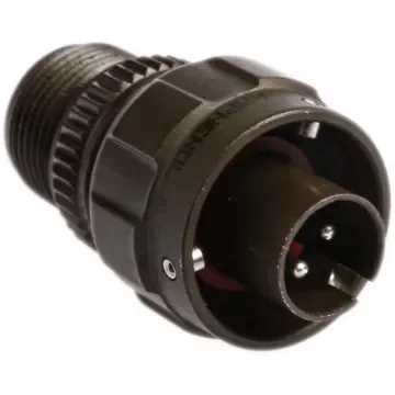 Amphenol Limited, 97B, Brass 3 Way Cable Mount MIL Spec Circular Connector Plug, Pin Contacts,Shell Size 10SL, Bayonet - 97B-3106A10SL-3P-HD product image