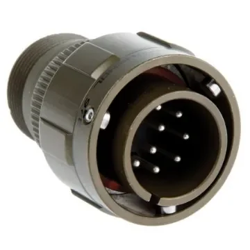 Amphenol Limited, 97B, Brass 10 Way Cable Mount MIL Spec Circular Connector Plug, Pin Contacts,Shell Size 18, Bayonet - 97B-3106A18-1P-HD product image