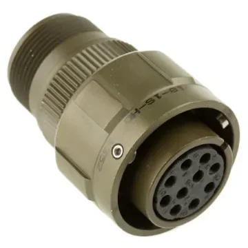 Amphenol Limited, 97B, Brass 10 Way Cable Mount MIL Spec Circular Connector Plug, Socket Contacts,Shell Size 18, - 97B-3106A18-1S-HD product image