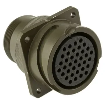 Amphenol Limited, 97B, Brass 37 Way Wall Mount MIL Spec Circular Connector Receptacle, Socket Contacts,Shell Size 28, - 97B-3100A28-21S product image