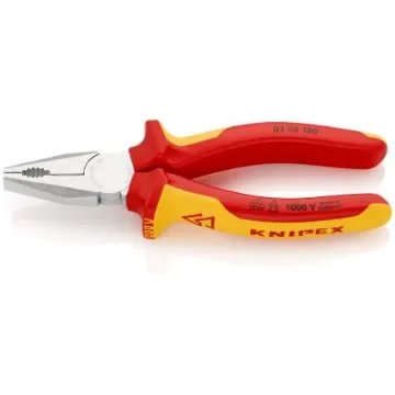 Knipex Combination Pliers, 160 mm Overall, Straight Tip, VDE/1000V - 03 06 160 product image
